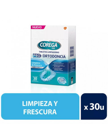 Corega Tabs Pro Ortodoncia x 30 Tabs