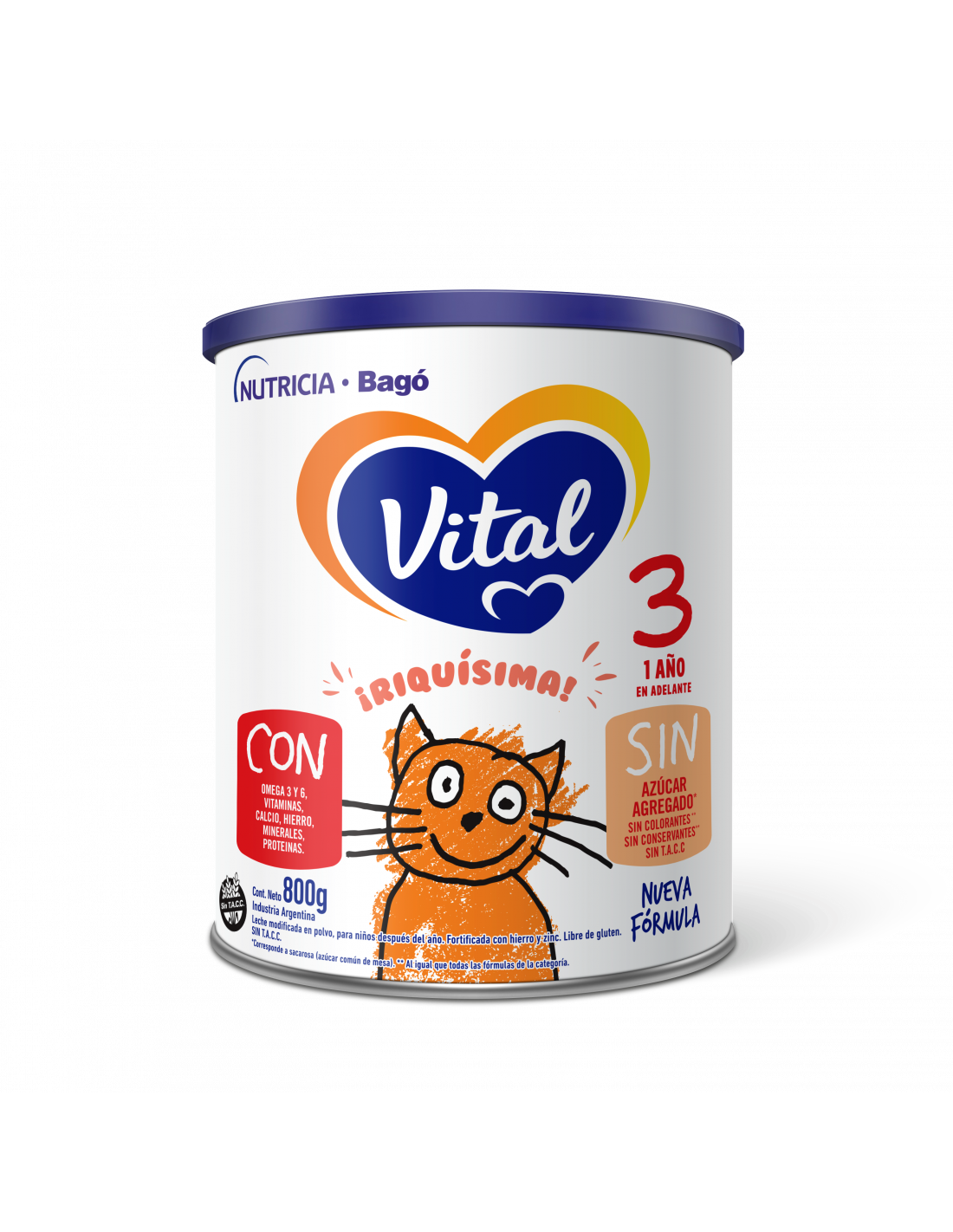 Leche de fórmula en polvo Nutricia Bagó Vital 1 en lata de 800g - 0 a 6